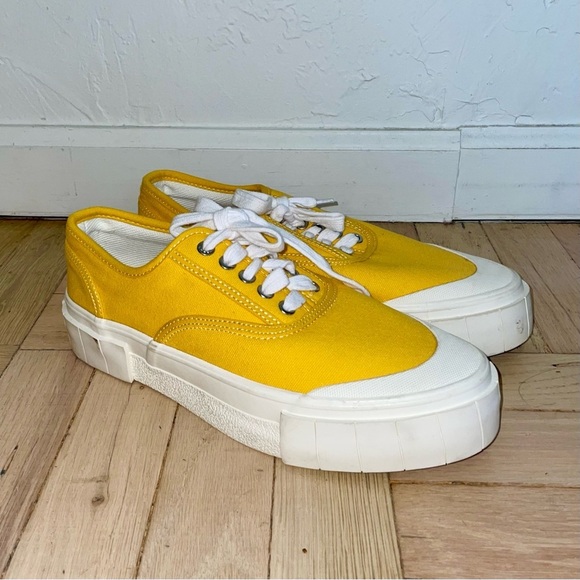Good News London Chunks Platform Low Top Canvas Sneakers - Picture 1 of 7
